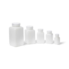United Scientific UniStore Wide Mouth Square Bottles, HDPE, 500 mL, 12/pkg - 33603