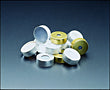 20mm Gold Tin Magnetic Seal 5mm Hole 0.100" Tan PTFE/White Silicone Lined