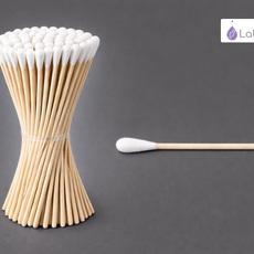 LabClean Cotton Tipped Applicator, 6" Wood Handle Tip 5.94x17.449mm | 2.54x147.624mm Single ended; Non Sterile Tip