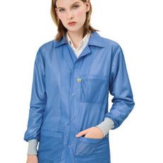 Transforming Technologies ESD Jacket, 3/4ths Length, Lapel Collar, Knit Cuff, 2X-Large, Light Blue - JKC9026LB