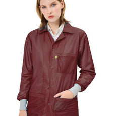 Transforming Technologies ESD Jacket, 3/4ths Length, Lapel Collar, Knit Cuff, X-Large, Maroon  - JKC9025MR