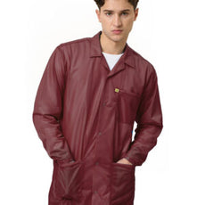 Transforming Technologies ESD Jacket, 3/4ths Length, Lapel Collar, Snap Cuff, Large, Maroon - JKC9024SPMR
