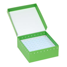 Celltreat Storage Box, 100 Place, Hinged Cardboard with Polypropylene Insert, Green, 10/Cs - 229949G