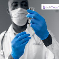 LabClean "Unicare" Soft, Blue Textured Exam Nitrile Glove, 9.5" -- Large