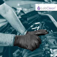 LabClean Carbonite Heavy Duty Nitrile Exam Glove, 8 mil (Black) 9.5" -  Length Small