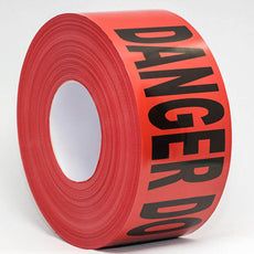 UltraTape-0422 - Red "Danger" Cleanroom Barrier Tape (no adhesive)-0422RE300-P1S