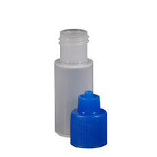 Jensen Global 0.25 oz. Bottle LDPE Boston Round Bottle with Blue Luer Lock Cap - JG0.25BC-B