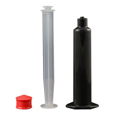 Jensen Global 10 cc Unassembled UV Black Manual Syringe w/ Red Thermal Stopper - Box/30 - JG10M-30-UVB