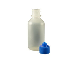 Jensen Global 2 oz. Bottle LDPE Boston Round w/ Blue Luer Lock Cap - JG2.0BC-B