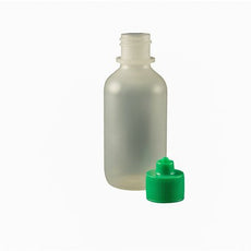 Jensen Global 2 oz. Bottle LDPE Boston Round w/ Green Luer Lock Cap - JG2.0BC-G
