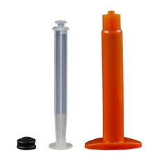 Jensen Global 3 cc Unassembled UV Amber Manual Syringe w/ Black Rubber Stopper - Box/50 - JG3M-50-UVA