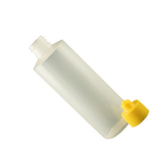 Jensen Global 4 oz. Bottle LDPE Cylinder w/ Yellow Luer Lock Cap - JG4.0BC-Y