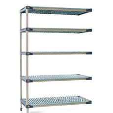 MetroMax 4 5AX327G4 5-Shelf Plastic Industrial Shelving Add-On Unit, 18" x 30" x 74"