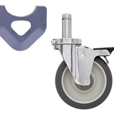 Metro 5MPBXGSA 5" Polyurethane Cart-Washable Swivel/Brake Stem Caster for MetroMax Industrial Plastic Shelving Racks
