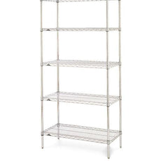 Metro 5N537C Super Erecta 5-Shelf Industrial Wire Shelving Starter Unit, Chrome, 24" x 36" x 74"