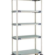 MetroMax i 5X337EGX3 5-Shelf Industrial Plastic Shelving Mobile Cart, Solid Bottom Shelf, 18" x 36" x 79.3125"