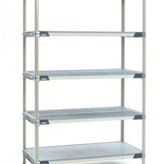 MetroMax i 5X517HX3 5-Shelf Plastic Industrial Shelving Starter Unit with Solid Bottom Shelf, 24" x 24" x 74"
