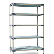 MetroMax 4 5X537G4 5-Shelf Plastic Industrial Shelving Starter Unit, 24" x 36" x 74"