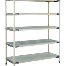 MetroMax i 5X567HX3 5-Shelf Plastic Industrial Shelving Starter Unit with Solid Bottom Shelf, 24" x 60" x 74"