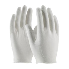 Economy, Light Weight Cotton Lisle Inspection Glove with Unhemmed Cuff - 9", White - 97-500I