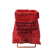 Benchtop Disposal Set- includes metal stand- 5 x 3 x 9" (LxWxH) and 400 red 8.5 x 11" -A9004-SK