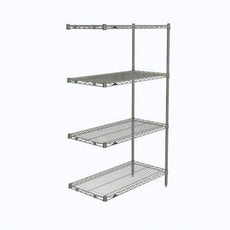 Metro AN336C Super Erecta 4-Shelf Industrial Wire Shelving Add-On Unit, Chrome, 18" x 36" x 63"