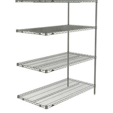 Metro AN426BR Super Erecta 4-Shelf Industrial Wire Shelving Add-On Unit, Brite, 21" x 30" x 63"