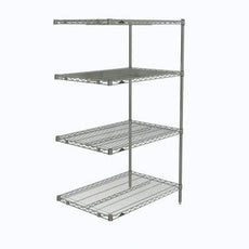 Metro AN536C Super Erecta 4-Shelf Industrial Wire Shelving Add-On Unit, Chrome, 24" x 36" x 63"