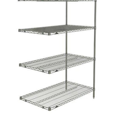 Metro AN546BR Super Erecta 4-Shelf Industrial Wire Shelving Add-On Unit, Brite, 24" x 42" x 63"