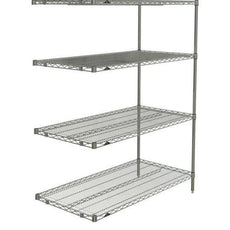 Metro AN556BR Super Erecta 4-Shelf Industrial Wire Shelving Add-On Unit, Brite, 24" x 48" x 63"