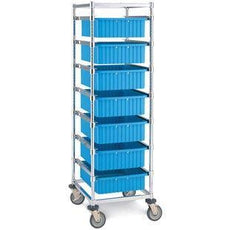 Metro APT1C-5MP Adjustable Single-Bay Tote Rack, 26" x 20.625"-29.375" x 68", Polyurethane Casters