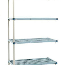 MetroMax Q AQ466G3 4-Shelf Plastic Industrial Shelving Add-On Unit, 21" x 60" x 63"