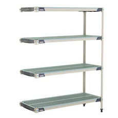 MetroMax i AX356GX3 4-Shelf Plastic Industrial Shelving Add-On Unit, 18" x 48" x 63"