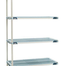 MetroMax i AX376GX3 4-Shelf Plastic Industrial Shelving Add-On Unit, 18" x 72" x 63"