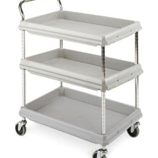 Metro BC2636-3DG Deep Ledge 3-Shelf Utility Cart, Gray, 26" x 36"