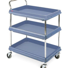 Metro BC2636-3DMB Deep Ledge 3-Shelf Utility Cart with Microban, Blue, 26" x 36"