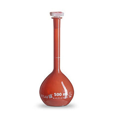 Brandtech Lightshield Volumetric Flask, 50mL, 12/21 stopper, pk2 - V672950