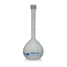 Brandtech Volumetric Flask, PP, Screw Cap, PP, Class B, 500mL, pk 2 - V675891