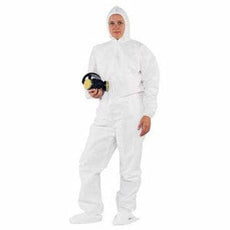 Advantage Pro Disposable Coveralls, White, Elastic w/ Attached Hood & Boots, Medium, 25/case - APP0190-M-W-ADP
