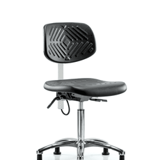 Polyurethane ESD Chair - Medium Bench Height with ESD Stationary Glides - ESD-PMBCH-CR-T0-A0-NF-EG