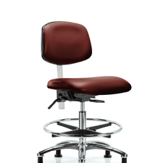 Class 100 Vinyl Clean Room Chair - Medium Bench Height with Stationary Glides in Borscht Supernova Vinyl - NCR-VMBCH-CR-T0-A0-NF-RG-8815