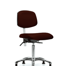 Class 100 Vinyl Clean Room Chair - Medium Bench Height with Seat Tilt & Stationary Glides in Burgundy Trailblazer Vinyl - NCR-VMBCH-CR-T1-A0-NF-RG-8569