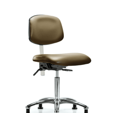 Class 100 Vinyl Clean Room Chair - Medium Bench Height with Seat Tilt & Stationary Glides in Taupe Supernova Vinyl - NCR-VMBCH-CR-T1-A0-NF-RG-8809
