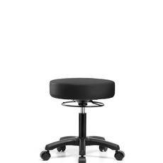 Vinyl Mini-Stool - Desk Height with Casters in Black Trailblazer Vinyl - VDHMS-RG-RC-8540