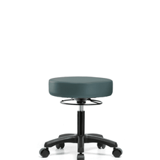 Vinyl Mini-Stool - Desk Height with Casters in Colonial Blue Trailblazer Vinyl - VDHMS-RG-RC-8546