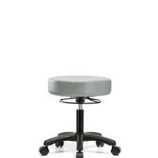Vinyl Mini-Stool - Desk Height with Casters in Dove Trailblazer Vinyl - VDHMS-RG-RC-8567