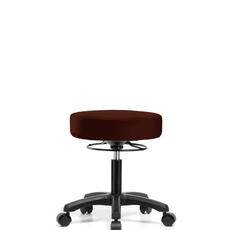 Vinyl Mini-Stool - Desk Height with Casters in Burgundy Trailblazer Vinyl - VDHMS-RG-RC-8569