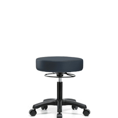 Vinyl Mini-Stool - Desk Height with Casters in Imperial Blue Trailblazer Vinyl - VDHMS-RG-RC-8582