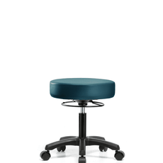 Vinyl Mini-Stool - Desk Height with Casters in Marine Blue Supernova Vinyl - VDHMS-RG-RC-8801