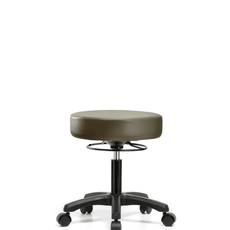 Vinyl Mini-Stool - Desk Height with Casters in Taupe Supernova Vinyl - VDHMS-RG-RC-8809